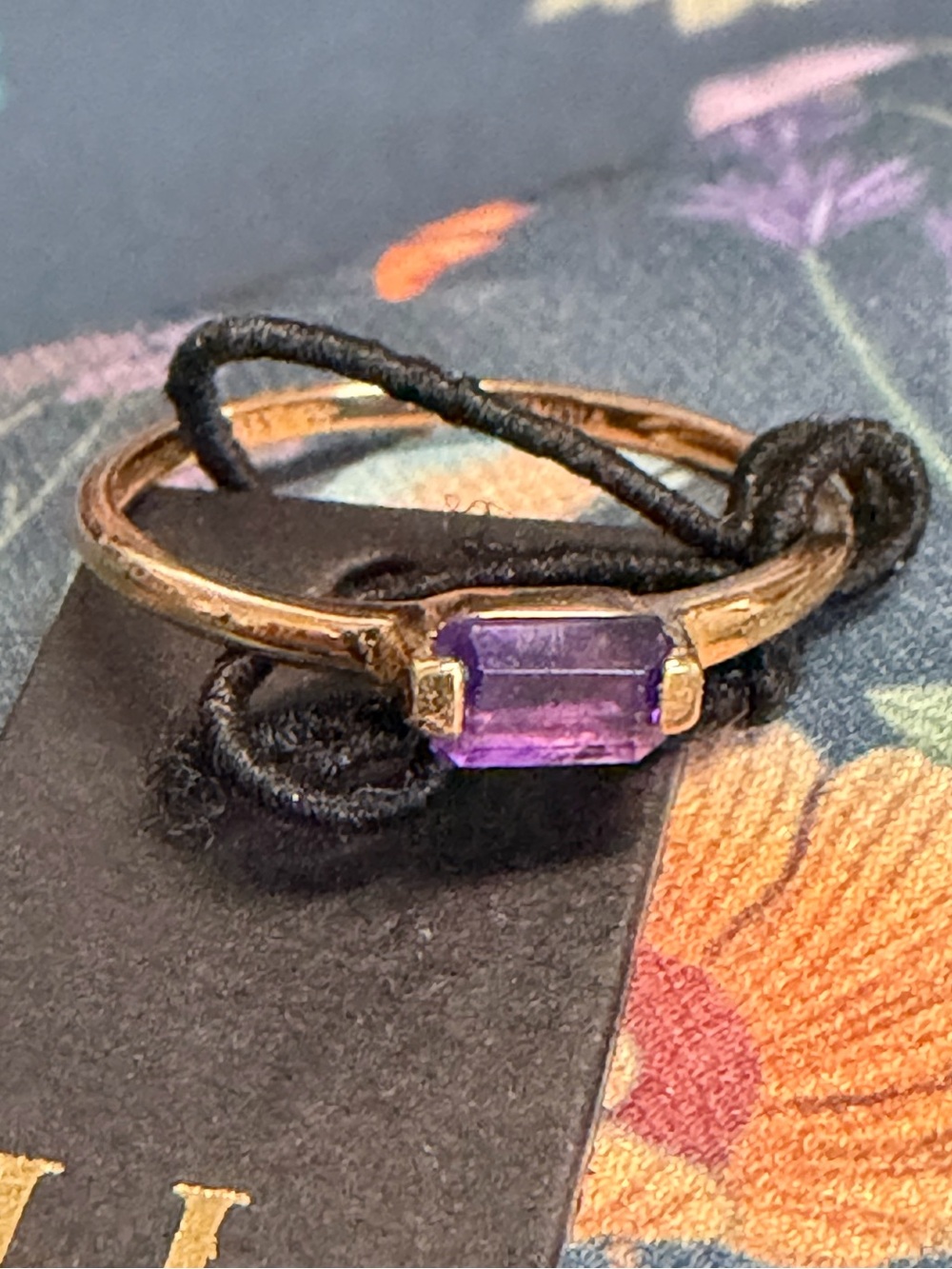 NWT HIRAJULE 14k Yellow Gold Baguette Amethyst Ring sz 6